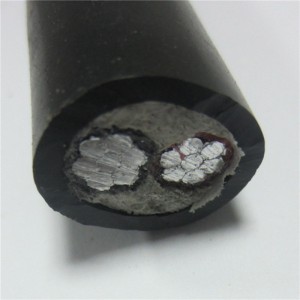 HDPE / PE-jakke Vandtæt underjordisk 2-core aluminiumkabel Lavspænding